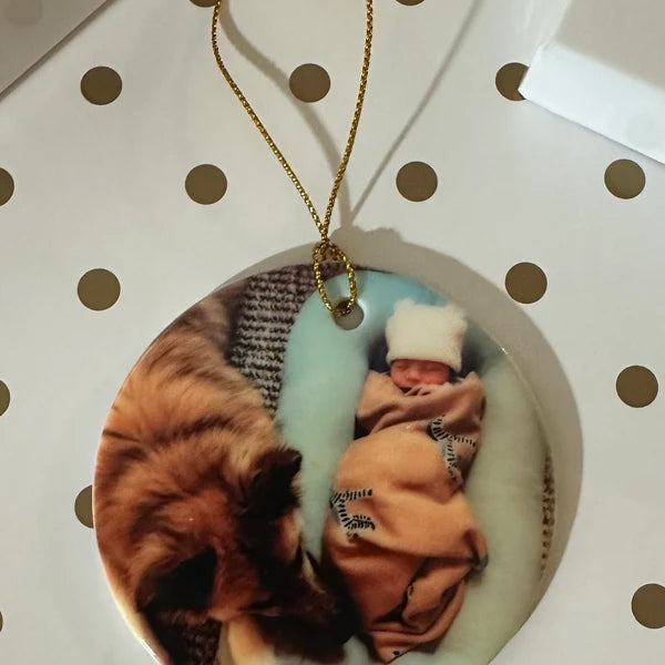 Custom Ceramic Ornament – Personalized Photo or Text Keepsake, Holiday & Memorial Gift