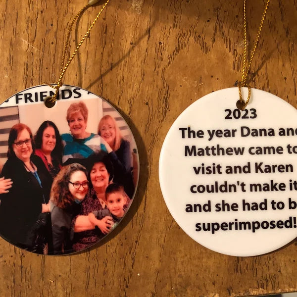 Custom Ceramic Ornament – Personalized Photo or Text Keepsake, Holiday & Memorial Gift