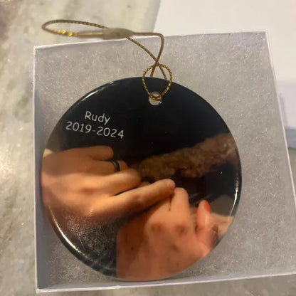 Custom Ceramic Ornament – Personalized Photo or Text Keepsake, Holiday & Memorial Gift